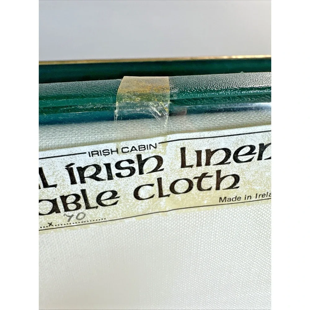 Vintage Irish Cabin Pure Irish Linen Tablecloth 48